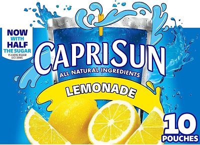 Purchase Capri Sun Lemonade Naturally Flavored Kids Juice Drink (10 ct Box, 6 fl oz Pouches) at Amazon.com