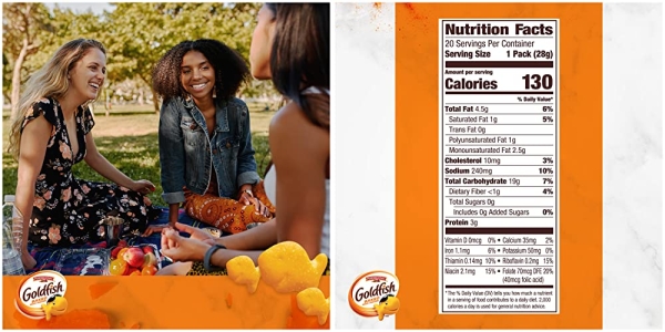 Purchase Goldfish Cheddar Crackers, Snack Pack, 1 oz, 20 CT Multi-Pack Box on Amazon.com