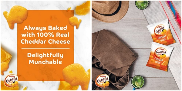 Purchase Goldfish Cheddar Crackers, Snack Pack, 1 oz, 20 CT Multi-Pack Box on Amazon.com
