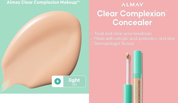 Purchase Almay Clear Complexion Acne & Blemish Spot Treatment Concealer Makeup with Salicylic Acid- Lightweight, Full Coverage, Hypoallergenic, Fragrance-Free, for Sensitive Skin, 100 Light, 0.3 fl oz. on Amazon.com
