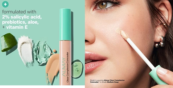 Purchase Almay Clear Complexion Acne & Blemish Spot Treatment Concealer Makeup with Salicylic Acid- Lightweight, Full Coverage, Hypoallergenic, Fragrance-Free, for Sensitive Skin, 100 Light, 0.3 fl oz. on Amazon.com
