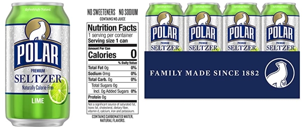 Purchase POLAR Seltzer Water Lime, 12 Fl Oz, Pack of 24 on Amazon.com