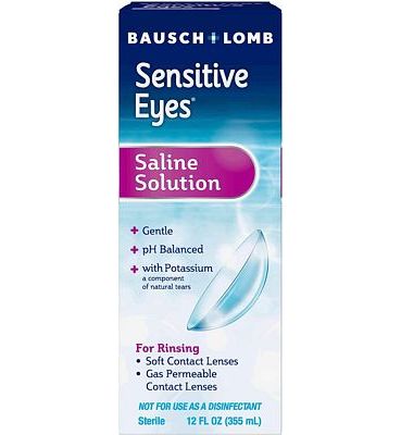 Purchase Sensitive Eyes Contact Lens Solution by Bausch & Lomb Saline Solution for Sensitive Eyes, Soft Contact & Gas Permeable Lenses, 12 Fl Oz at Amazon.com