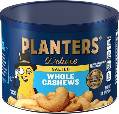 Purchase PLANTERS Deluxe Whole Cashews, 8.5 oz Canister at Amazon.com