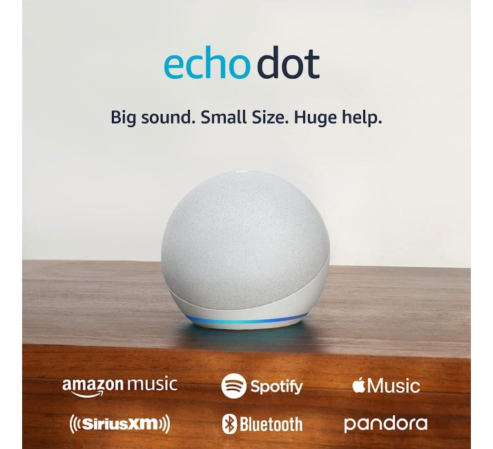 Purchase Echo Dot (5th Gen, 2022 release), With bigger vibrant sound, helpful routines and Alexa, Glacier White at Amazon.com