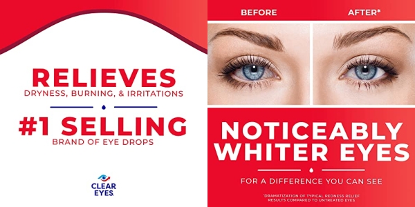 Purchase Clear Eyes Redness Eye Relief Eye Drops, Relieves Redness & Calms Irritation, 0.2 Fl Oz on Amazon.com