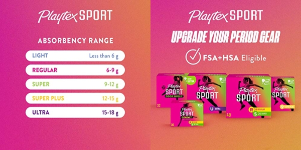 Purchase Playtex Sport Odor Shield Tampons, Regular Absorbency, Unscented - 16ct on Amazon.com