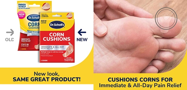 Purchase Dr. Scholl's CORN CUSHION with Hydrogel Technology, 6ct // Cushioning Protection against Shoe Pressure and Friction that Fits Easily In Any Shoe for Immediate and All-Day Pain Relief on Amazon.com