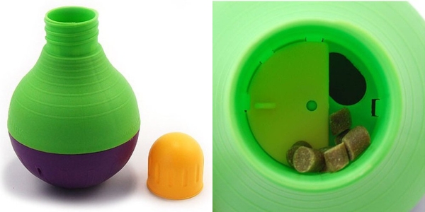 Purchase Starmark Bob-A-Lot Interactive Dog Pet Toy, Large, Yellow/Green/Purple on Amazon.com