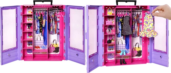 Purchase Barbie Fashionistas Doll & Playset, Ultimate Closet with Barbie Clothes (3 Outfits) & Fashion Accessories Including 6 Hangers on Amazon.com