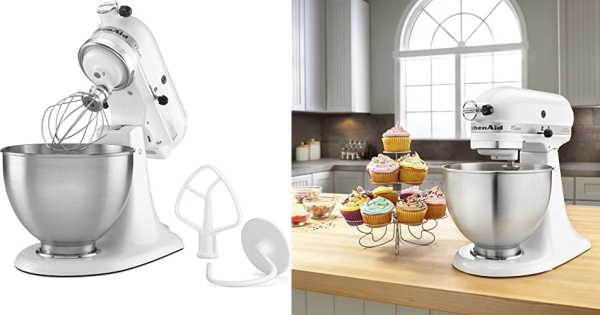 Purchase KitchenAid Classic Series 4.5 Quart Tilt-Head Stand Mixer K45SS, White on Amazon.com