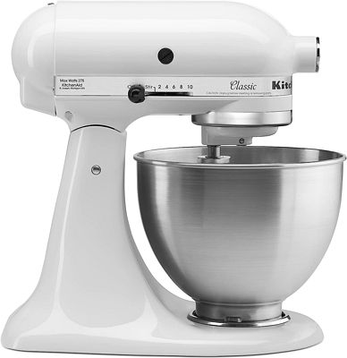 Purchase KitchenAid Classic Series 4.5 Quart Tilt-Head Stand Mixer K45SS, White at Amazon.com