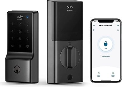 Purchase eufy Security C210(E110) Smart Lock, 5-in-1 Keyless Entry Door Lock, Built-in WiFi Deadbolt, Smart Door Lock, No Bridge Required, Easy Installation, Touchscreen Keypad, App Remote Control, BHMA Cert. at Amazon.com