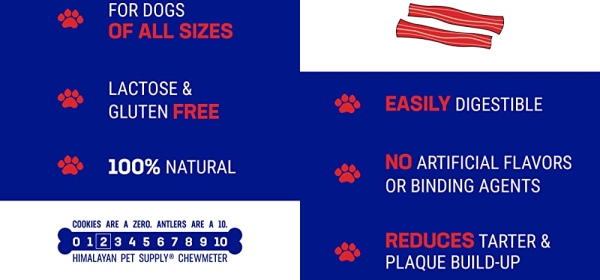 Purchase Himalayan Dog Chew Happy Teeth Yak Cheese Dog Chews Dental Chews, 100% Natural, Long Lasting, Gluten Free, Healthy & Safe Dog Treats for Oral Health, Lactose & Grain Free, Protein Rich, Bacon, 2 Chews on Amazon.com