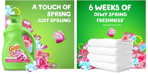 Purchase Gain + Aroma Boost Liquid Laundry Detergent, Spring Daydream Scent, 107 Loads, 154 fl oz, HE Compatible on Amazon.com
