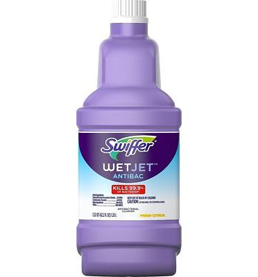 Purchase Swiffer WetJet Antibacterial Solution Refill for Floor Mopping and Cleaning, All Purpose Multi Surface Floor Cleaning Solution, Fresh Citrus Scent, 1.25 Liters at Amazon.com