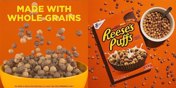 Purchase Reese's Puffs Chocolatey Peanut Butter Cereal, Kids Breakfast Cereal Made With Whole Grain Corn, 29 oz Giant Size Box on Amazon.com