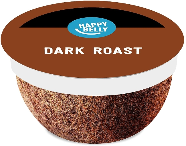 Purchase Amazon Brand - Happy Belly Dark Roast Coffee Pods, Compatible with K-Cup Brewer, 96 Count at Amazon.com