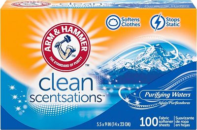 Purchase ARM & HAMMER Fabric Softener Sheets, 100 sheets, Purifying Waters at Amazon.com
