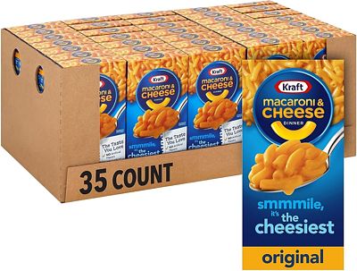 Purchase Kraft Original Flavor Macaroni and Cheese Dinner (7.25 oz Boxes (Pack of 35)) at Amazon.com