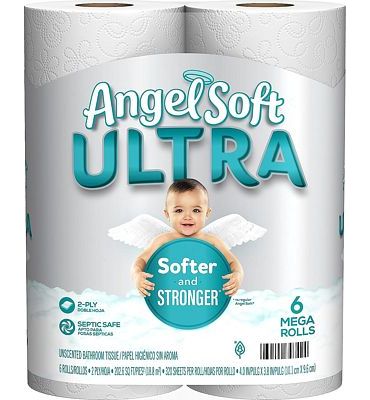 Purchase Angel Soft Ultra Toilet Paper, 6 Mega Rolls, 2-Ply Bath Tissue at Amazon.com