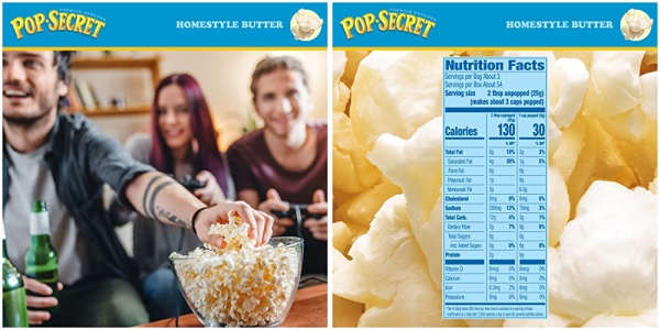 Purchase Pop Secret Microwave Popcorn, Homestyle Butter Flavor, 3 Oz Sharing Bags, 18 Ct (Pack of 2) on Amazon.com