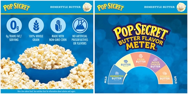 Purchase Pop Secret Microwave Popcorn, Homestyle Butter Flavor, 3 Oz Sharing Bags, 18 Ct (Pack of 2) on Amazon.com