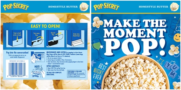 Purchase Pop Secret Microwave Popcorn, Homestyle Butter Flavor, 3 Oz Sharing Bags, 18 Ct (Pack of 2) on Amazon.com