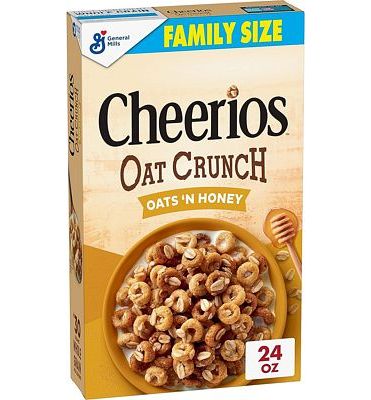 Purchase Cheerios Oat Crunch Oats & Honey Oat Breakfast Cereal, Family Size, 24 oz at Amazon.com