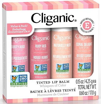 Purchase Cliganic Tinted Lip Balm - Non-GMO, 4 Colors - Enriched with Vitamin E, Cruelty Free at Amazon.com