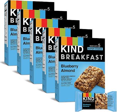 Purchase KIND Breakfast, Healthy Snack Bar, Blueberry Almond, Gluten Free Breakfast Bars, 100% Whole Grains, 1.76 OZ Packs (30 Count) at Amazon.com