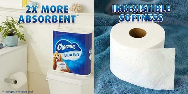 Purchase Charmin Ultra Soft Toilet Paper, 6 Mega Rolls = 24 Regular Rolls on Amazon.com
