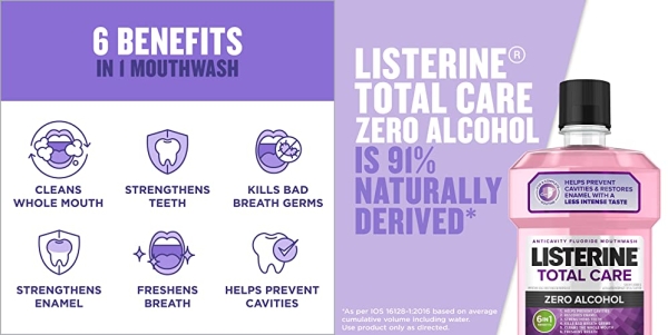 Purchase Listerine Total Care Alcohol-Free Anticavity Fluoride Mouthwash on Amazon.com
