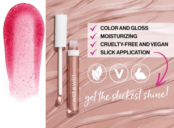 Purchase Wet n Wild Mega Slicks Lip Gloss, Long Lasting, Hyaluronic Acid, High Shine, Crushed Grapes on Amazon.com