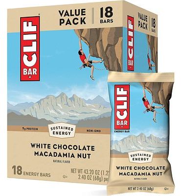 Purchase Clif Bar - Energy Bars - White Chocolate Macadamia Nut Flavor - Made with Organic Oats - Plant Based Food - Vegetarian - Kosher (2.4 Ounce Protein Bars, 18 Count) at Amazon.com