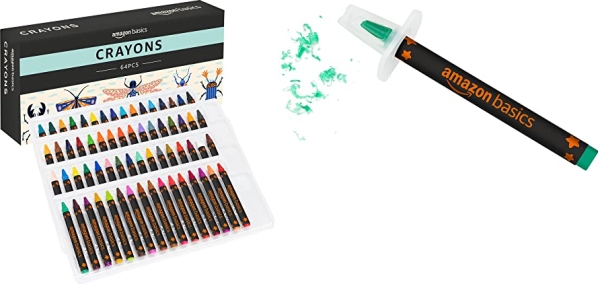 Purchase Amazon Basics Crayons with Sharpener, 128 Count (2 Pack of 64) on Amazon.com