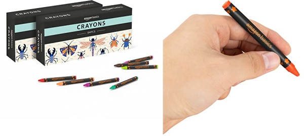 Purchase Amazon Basics Crayons with Sharpener, 128 Count (2 Pack of 64) on Amazon.com