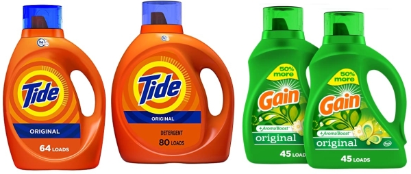 image of products available in sale of '.Save $5 when you purchase 4 or more P&G Fabric Care offered by Amazon.com.'