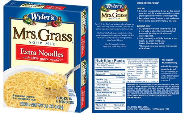 Purchase Wyler's Mrs. Grass Extra Noodles Soup Mix, 5.2 oz Box on Amazon.com