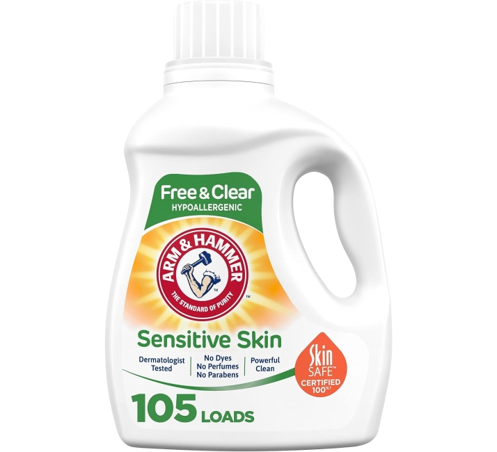Purchase Arm & Hammer Sensitive Skin Free & Clear, 105 Loads Liquid Laundry Detergent, 105 Fl oz at Amazon.com