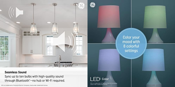 Purchase GE Lighting LED+ Color Changing Speaker LED Light Bulb with Remote, Multicolor + Soft White, A21 Standard Bulb on Amazon.com
