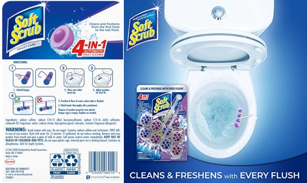 Purchase Soft Scrub 4-in-1 Rim Hanger Toilet Bowl Cleaner, Lavender, 2 Count on Amazon.com