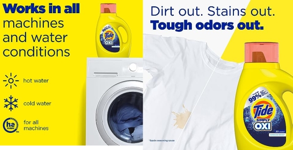 Purchase Tide Simply +Oxi Liquid Laundry Detergent, Refreshing Breeze, 20 Loads 31 Fl Oz on Amazon.com