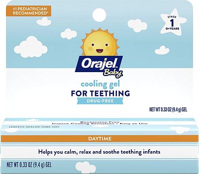 Purchase Orajel Baby Daytime Cooling Gel for Teething, Drug-Free, 1 Pediatrician Recommended Brand for Teething*, One .33oz Tube at Amazon.com