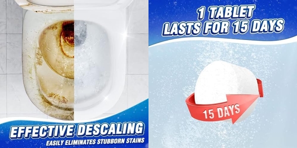 Purchase Vacplus Toilet Bowl Cleaners - 30 PACK, Automatic Toilet Bowl Cleaner Tablets for Deodorizing & Descaling, Long-Lasting Bleach Tablets for Toilet Tank Against Tough Stains on Amazon.com