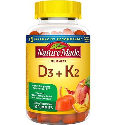 Purchase Nature Made Vitamin D3 K2 Gummies, 50 Vitamin D + K2 Gummy Vitamins, 25 Day Supply at Amazon.com