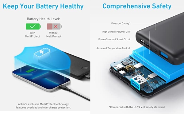 Purchase Anker Portable Charger, 313 Power Bank (PowerCore Slim 10K) 10000mAh Battery Pack USB-C (Input Only) on Amazon.com