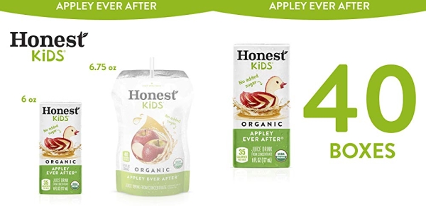 Purchase Honest Kids Appley Ever After, Organic Juice Drink, 6 Fl oz Juice Boxes, Pack Of 40, Apple, 6 Fl Oz (Pack of 40) on Amazon.com