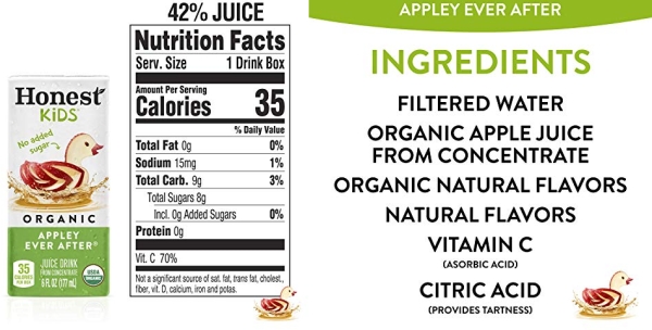 Purchase Honest Kids Appley Ever After, Organic Juice Drink, 6 Fl oz Juice Boxes, Pack Of 40, Apple, 6 Fl Oz (Pack of 40) on Amazon.com