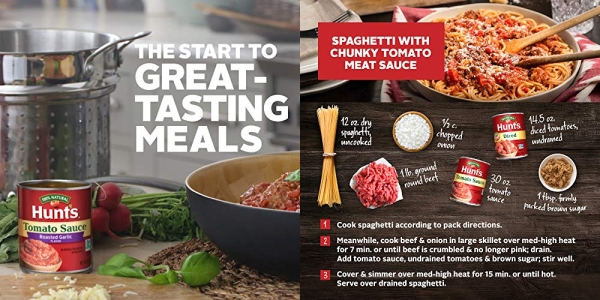 Purchase Hunt's Tomato Sauce with Roasted Garlic, Keto Friendly, 8 oz on Amazon.com